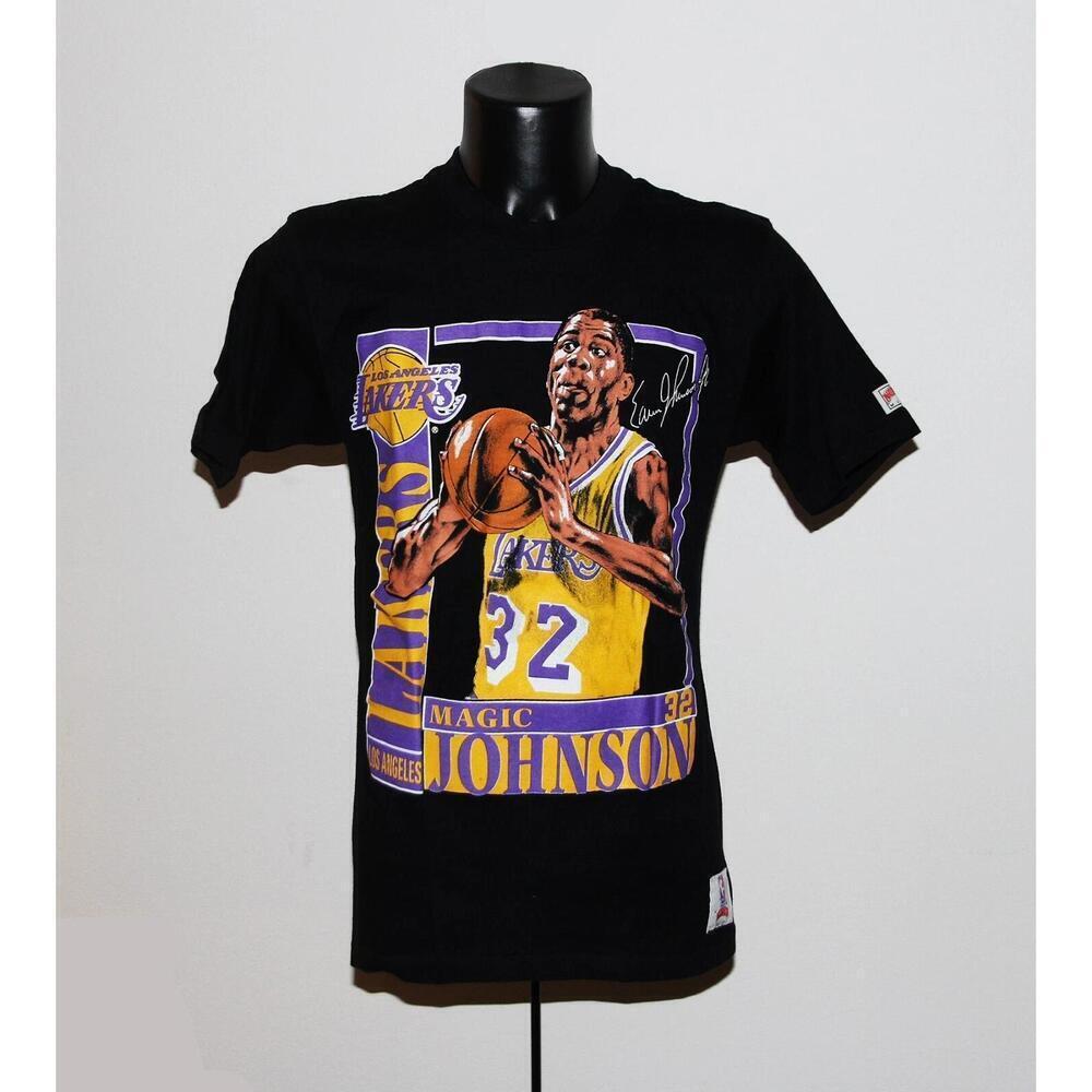 1991 Nutmeg Los Angeles Lakers Magic Johnson NBA T-Shirt